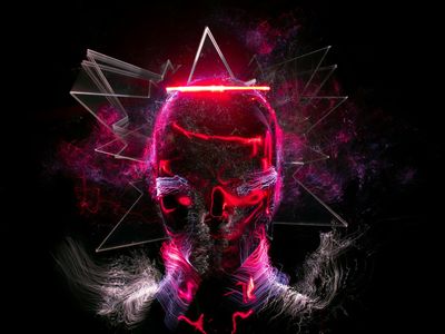 Abstract image of light patterns representing mindful breathing.